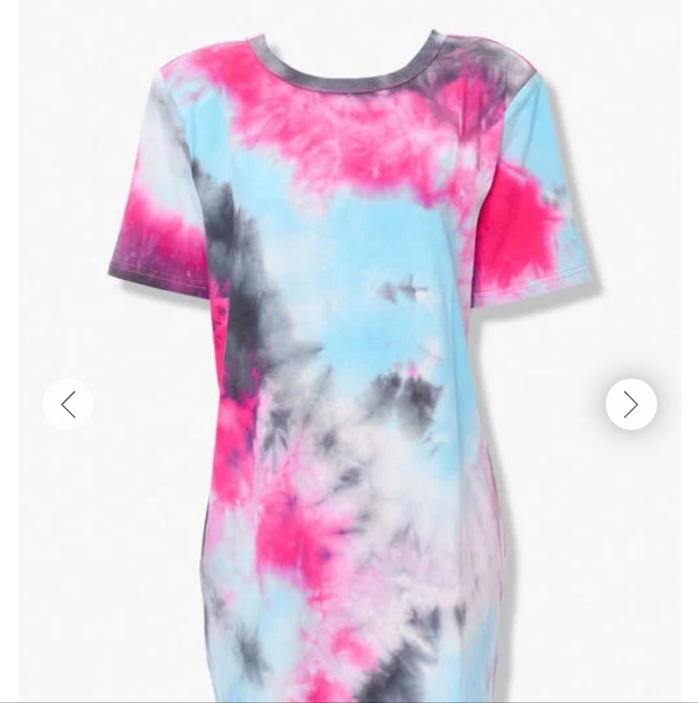 Forever 21 Tie-Dye Shoulder Pad T-Shirt Dress